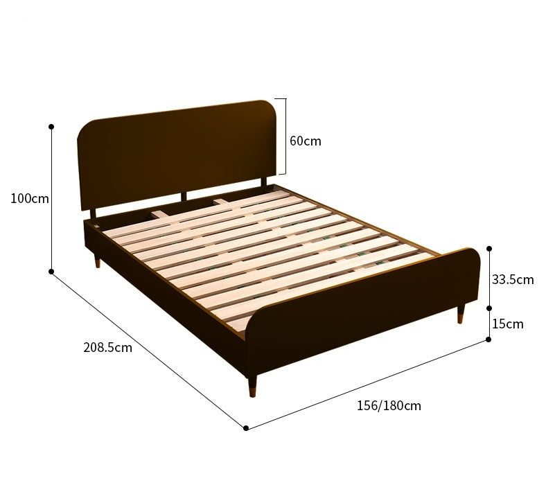 Anastasia HYATT Bed Scandinavian Nordic Pure Solid Wood Bedroom ( 2 Size 4 Colour )