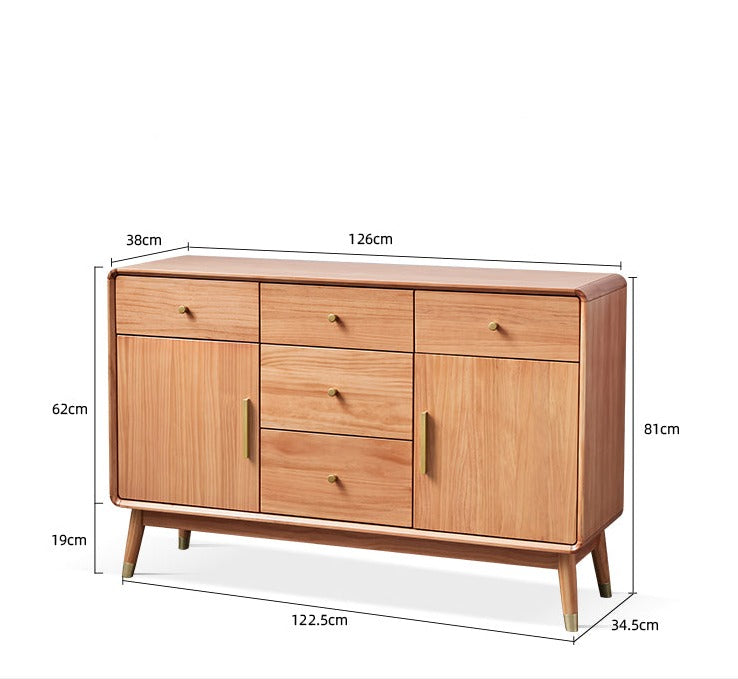 RYLEE COURTYARD Buffet Cabinet for Cloth, Wine, Shoe Etc ( Grey, Walnut, Natural, White Color ) Chest of Drawers