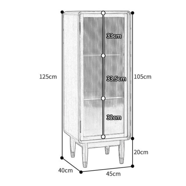 Adelaide SWEDEN Glass Display Solid Wood Wine Cabinet