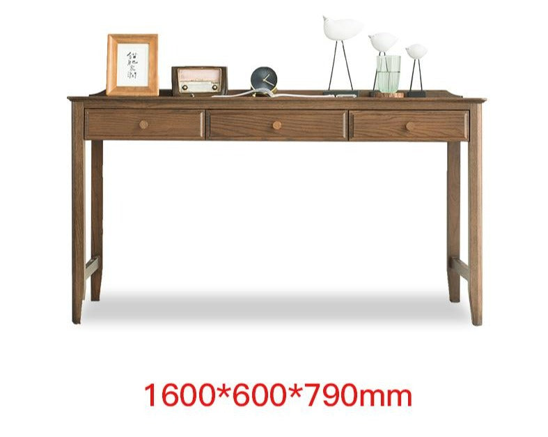 Hugo Nordic Solid Wood Desk American Oak Computer