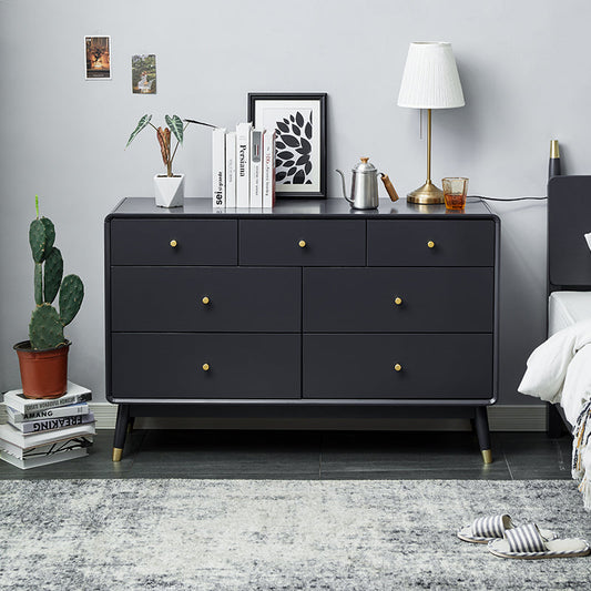 ADELINE COURTYARD Dresser Chest of Drawer Solid Wood Black, Walnut, White, Natural Color