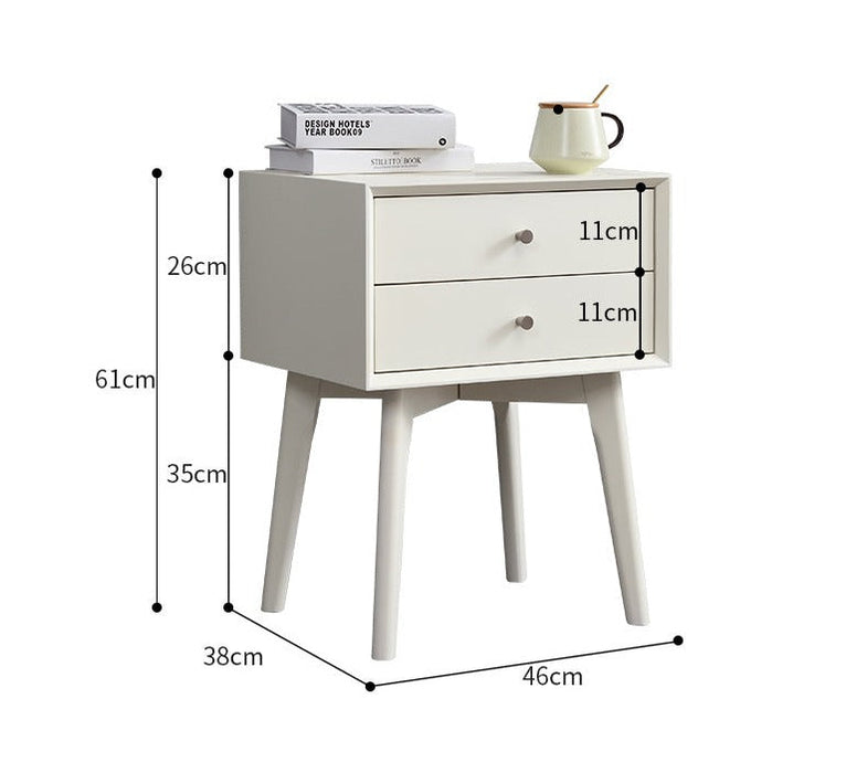 Sawyer MARRIOTT Bedside Table Scandinavian Nordic Solid Wood ( 5 Colour: Walnut, Gray, Ivory, Black, White