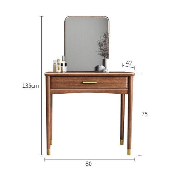 CARLY Embassy Sandalwood Solid Wood Dressing Table Vanity Mirror Storage Cabinet