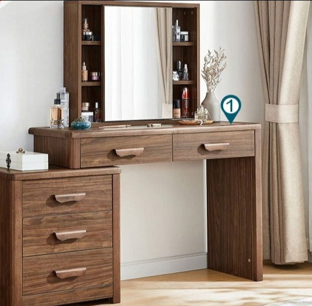 Carlie EMBASSY Solid Wood Dressing Table Storage Cabinet Vanity Mirror