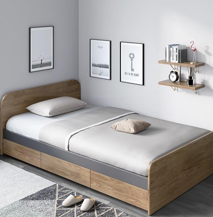 ELIAS Solid Wood Single / Queen Bed 1 /1.2 / 1.5 m