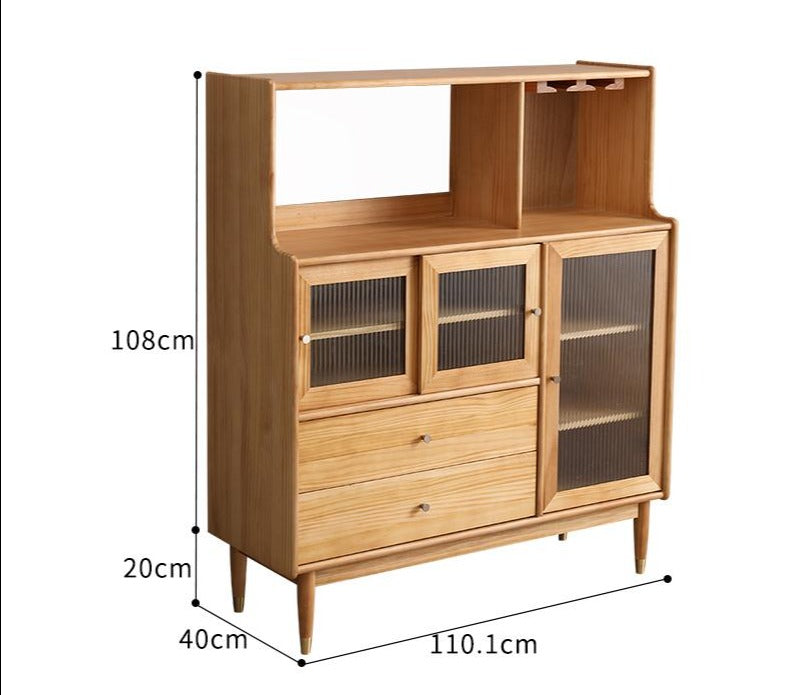 MILES Buffet Hutch Solid Wood Cabinet