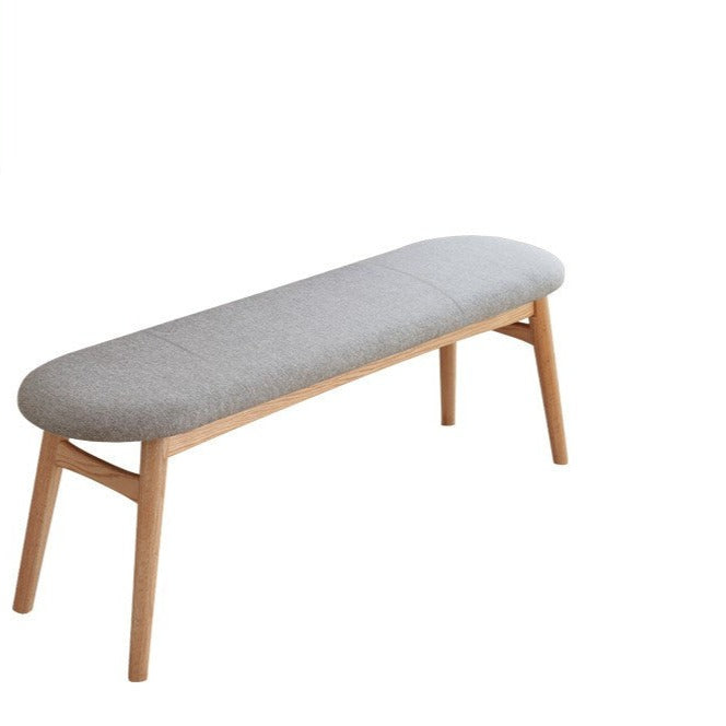 LYRIC BELAIR Solid Wood Bench Nordic Oak Washable Cushion Fabric