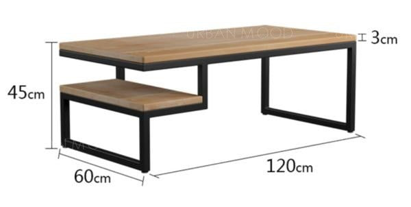 ODYSSEY Rustic Industrial Pine Wood Coffee Table