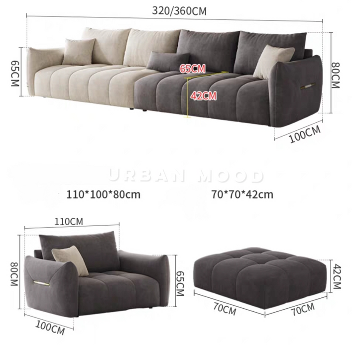 OTTIE Modern Velvet Sofa