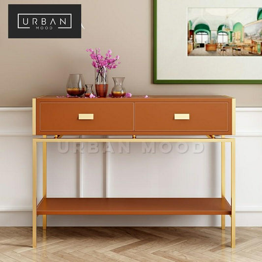 PANACHE Modern Leather Hallway Console