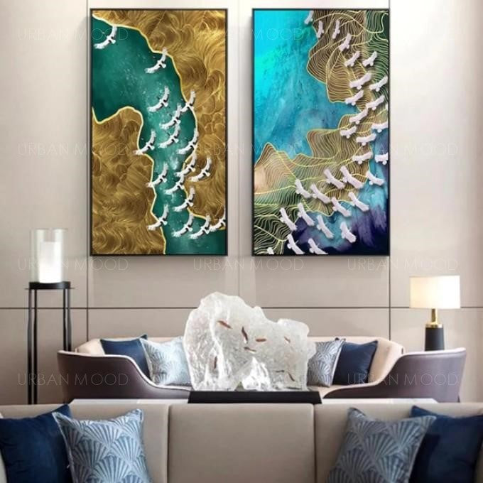 PARADISE Migrating Birds Large Wall Art Deco