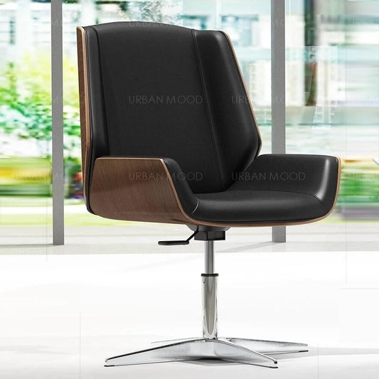 POLITAN Modern Designer Wood Clad Office Chair