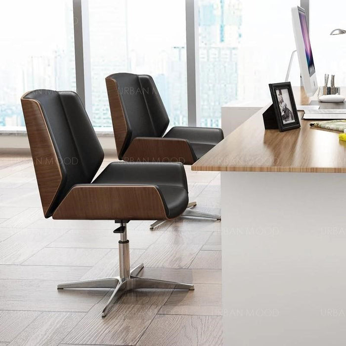 POLITAN Modern Designer Wood Clad Office Chair