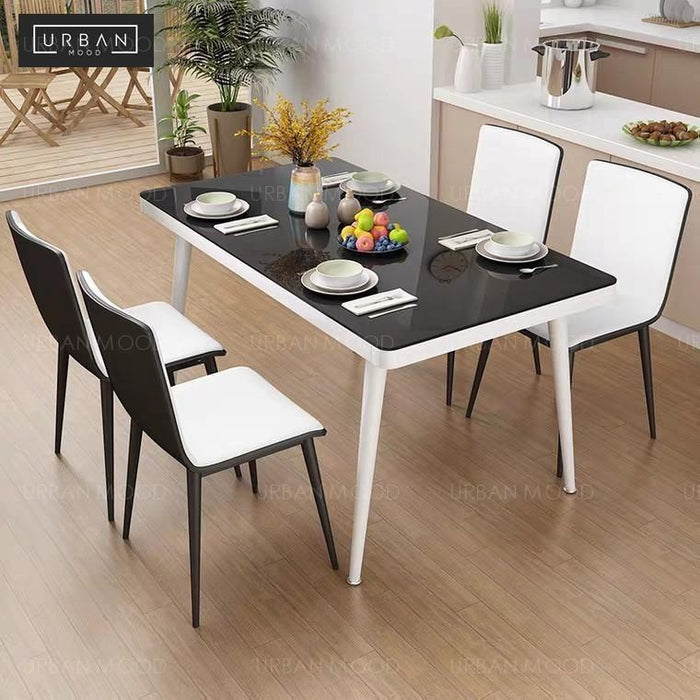 PRIESTLEY Tempered Glass Dining Table Set