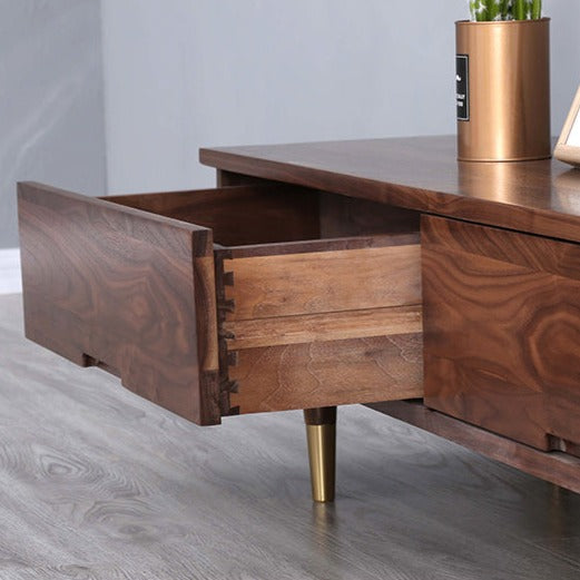 Phoebe RITZ TV Console Solid Wood Cabinet Modern Minimalist Walnut Colour