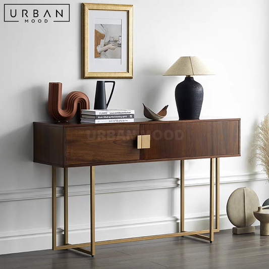 RONN Mid Century Solid Wood Console Table