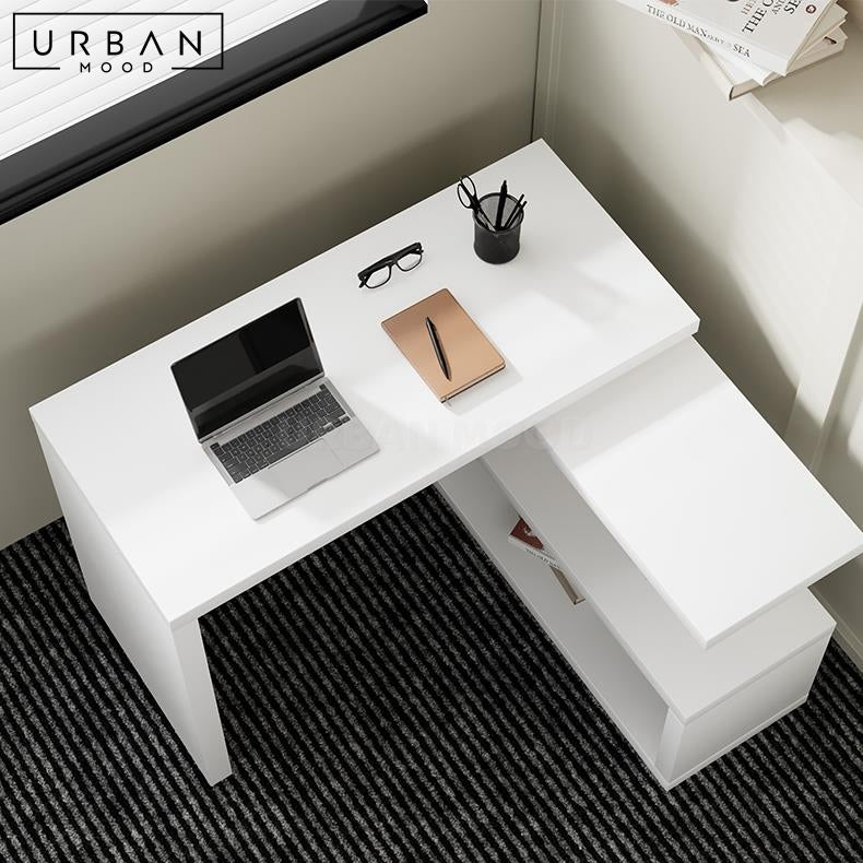 ROVEN Modern Study Table & Shelf