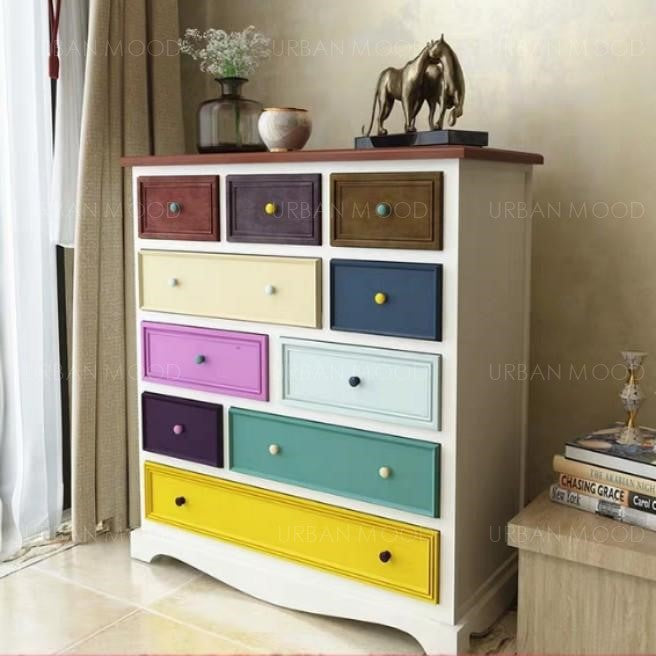 RUSSELL Rustic Tall Chest of Drawers
