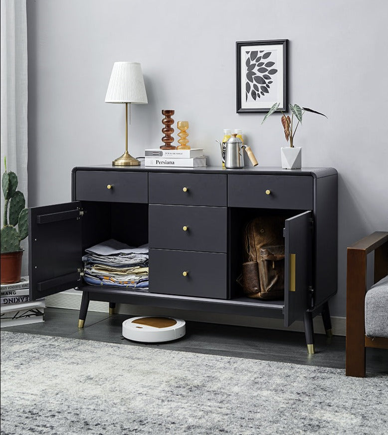 RYLEE COURTYARD Buffet Cabinet for Cloth, Wine, Shoe Etc ( Grey, Walnut, Natural, White Color ) Chest of Drawers