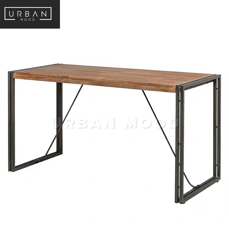 RIDGET Industrial Solid Wood Study Table