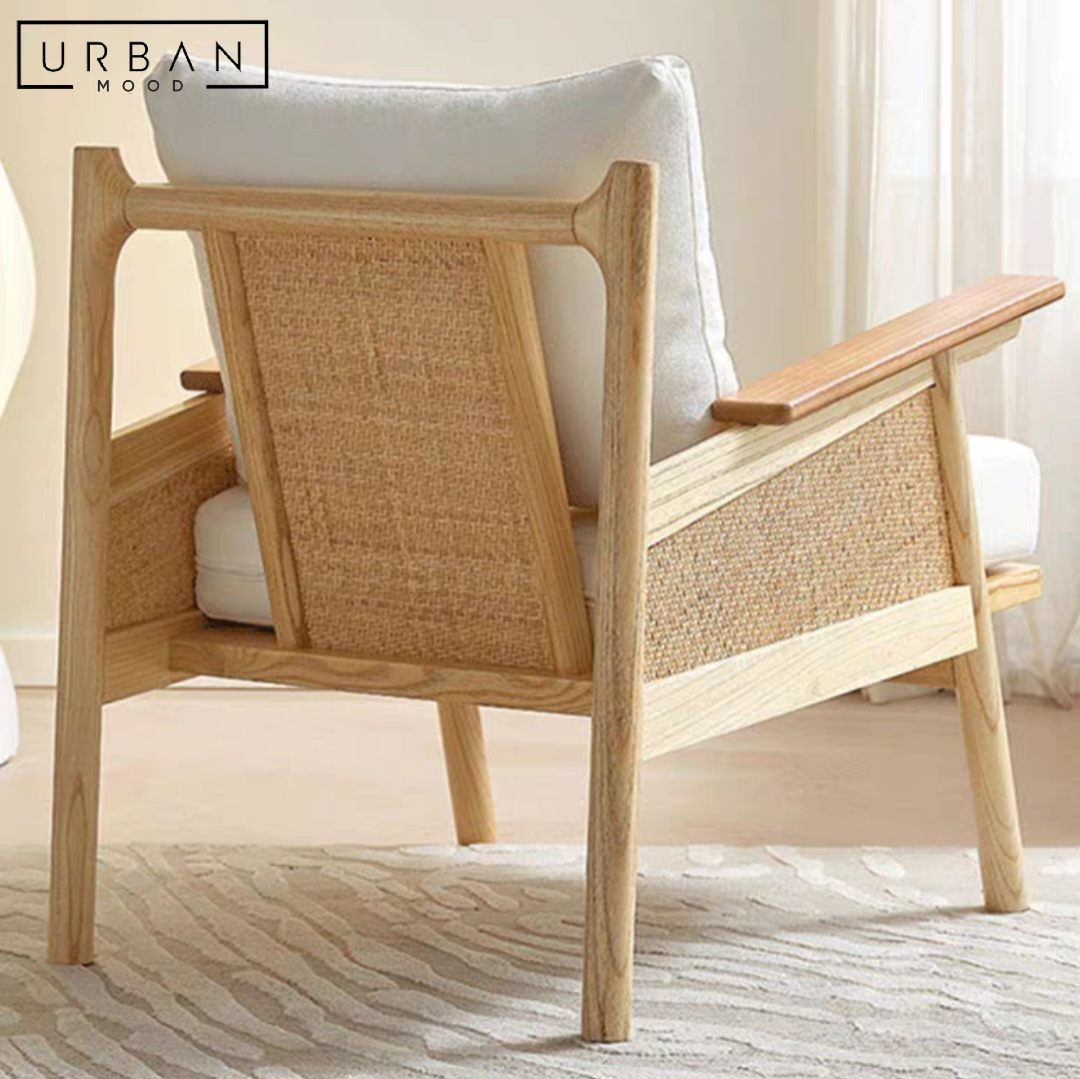 RODEX Rustic Solid Wood Armchair