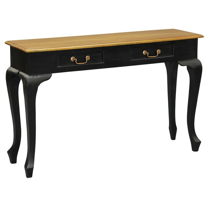 Rome Italy Console Table Solid Wood Timber 2 Drawer Sofa Table, 120cm, Royal Black Brown WIF268ST-002-QA-BLR_1