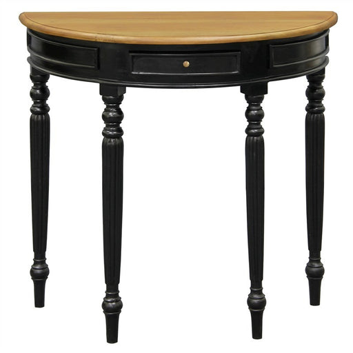 Rome Italy Console Table Timber Half Round Console Table, Royal Black Brown WIF268T-28-BLR_1