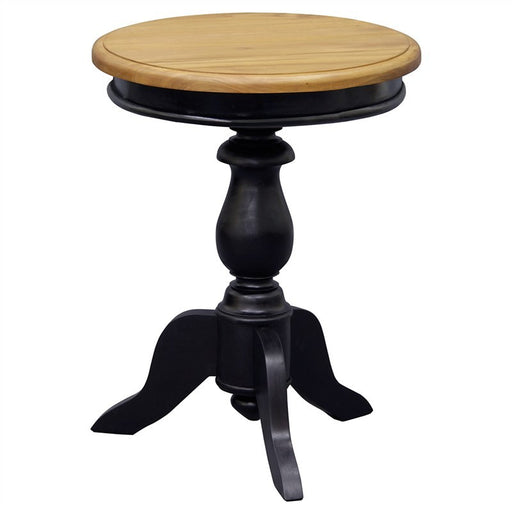 Rome Italy Side Lamp Table Solid Timber Round Wine Table, Black Brown WIF268WT-50-RD-BLR_1
