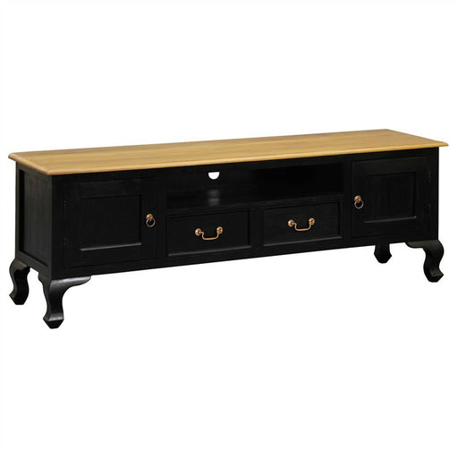 Rome Italy TV Console Solid Wood Timber 2 Door 2 Drawer TV Unit, 180cm, Royal Black Brown WIF268EU-202-QA-BLR_1