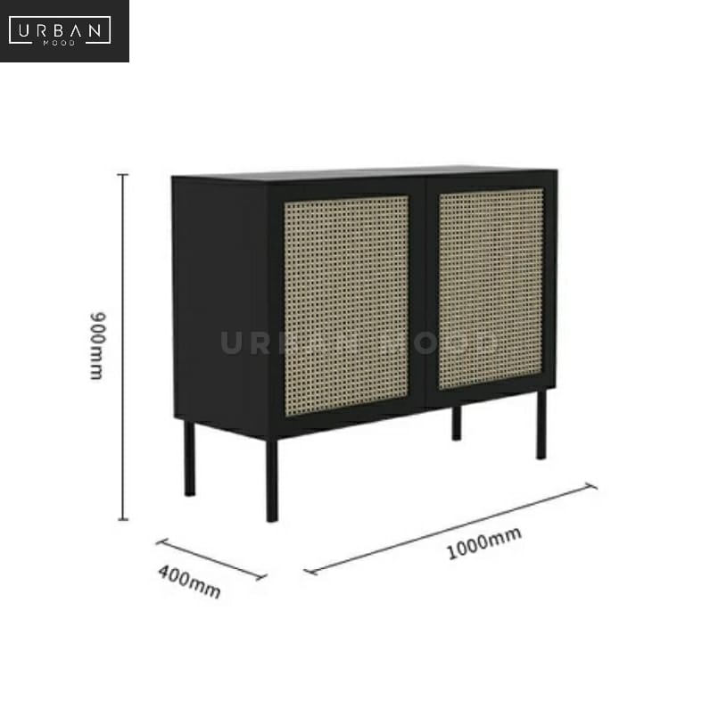 RUBEN Rustic Rattan Sideboard