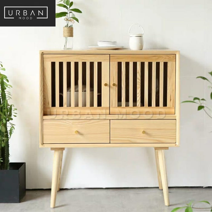RUSTLE Rustic Solid Wood Display Cabinet