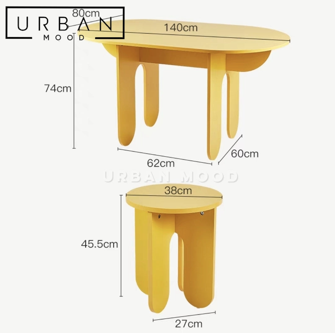 RYFE Eclectic Study Table & Stools