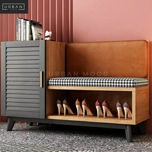 SAFFRON Contemporary Shoe Cabinet Bench