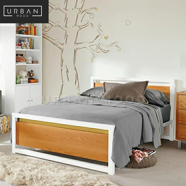 SEAN Industrial Solid Wood Bedframe