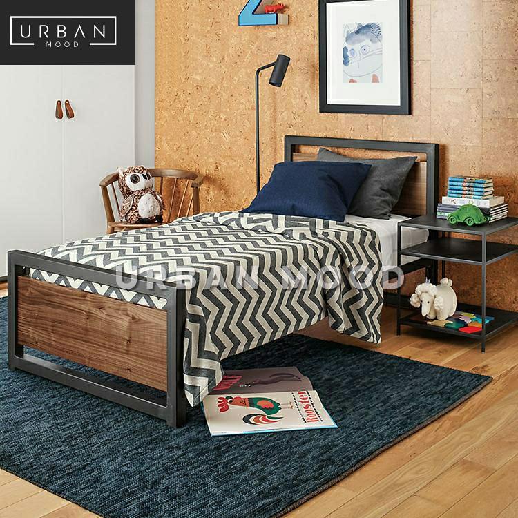 SEAN Industrial Solid Wood Bedframe