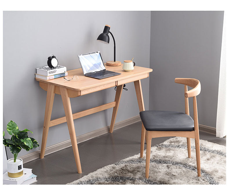 SEBASTIAN Solid Wood Modern Japanese Writing Desk