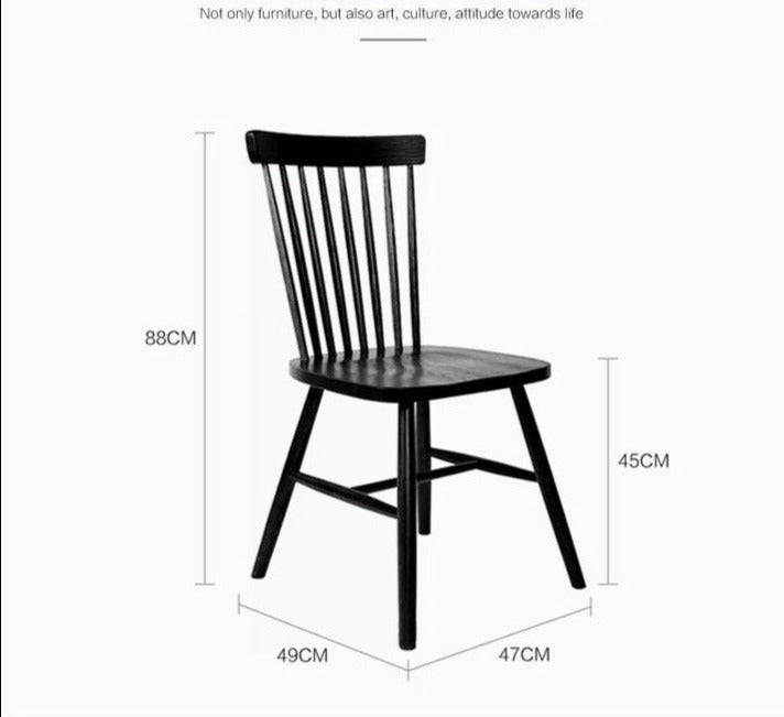 SIGNE Scandinavian Nordic American Solid Wood Dining Chair ( Available in 6 Colour )