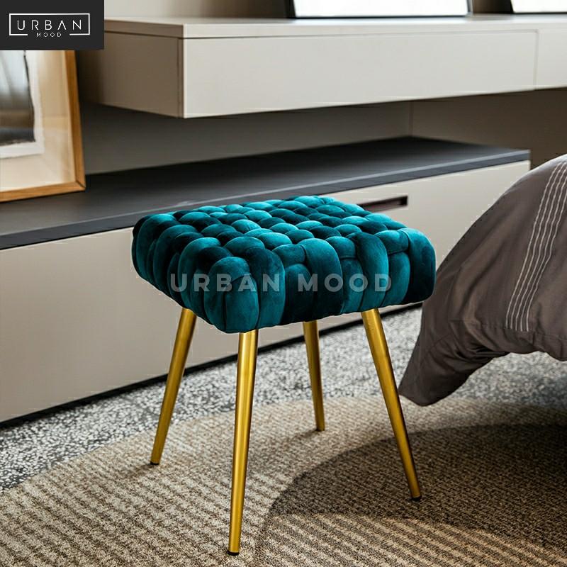 SOFIAN Velvet Knitted Vanity Stool