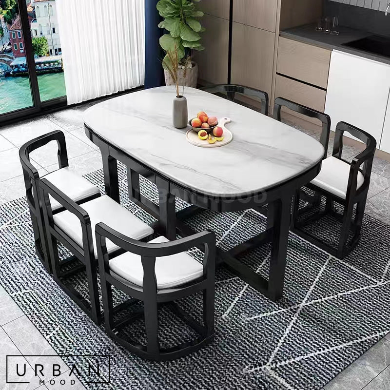 STATELY Modern Sintered Stone Dining Table Set