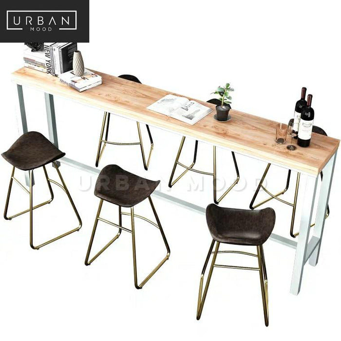 STREAM Scandinavian Solid Wood Bar Table