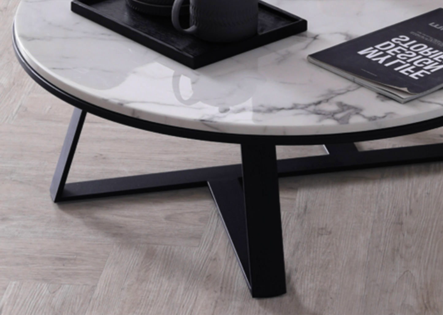 MARRIOT Round Marble Coffee Table Set