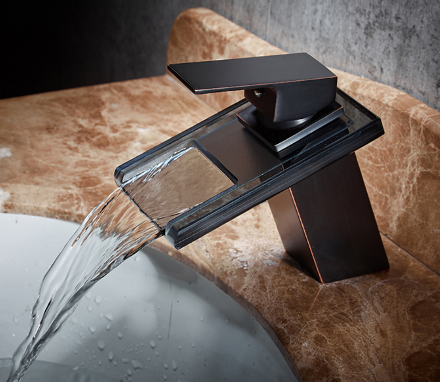 Modern Black Waterfall Faucet Tap