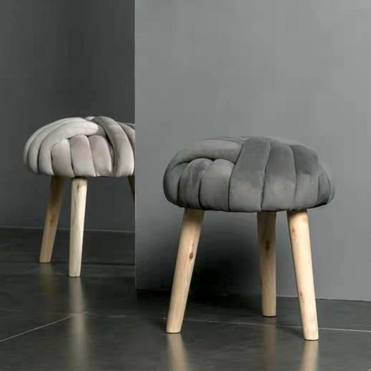 RIVET Modern Velvet Cushion Stool