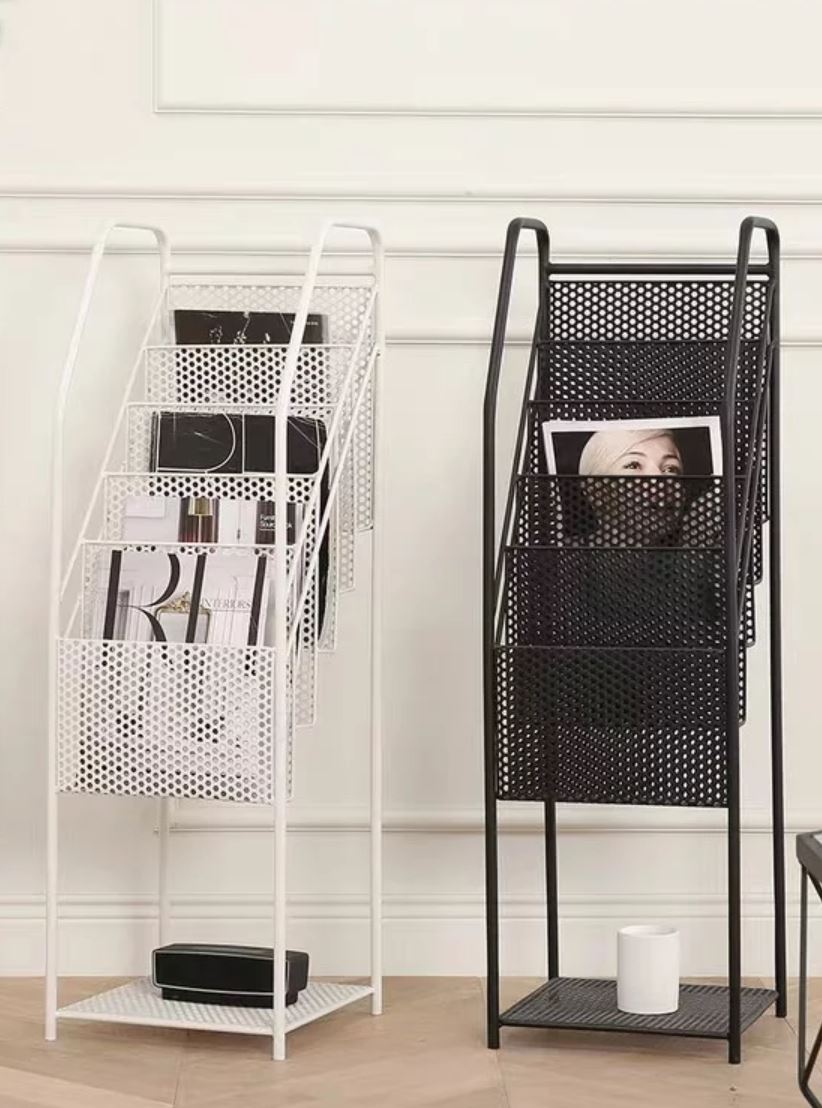 STIRLING Modern Industrial Mesh Magazine Rack