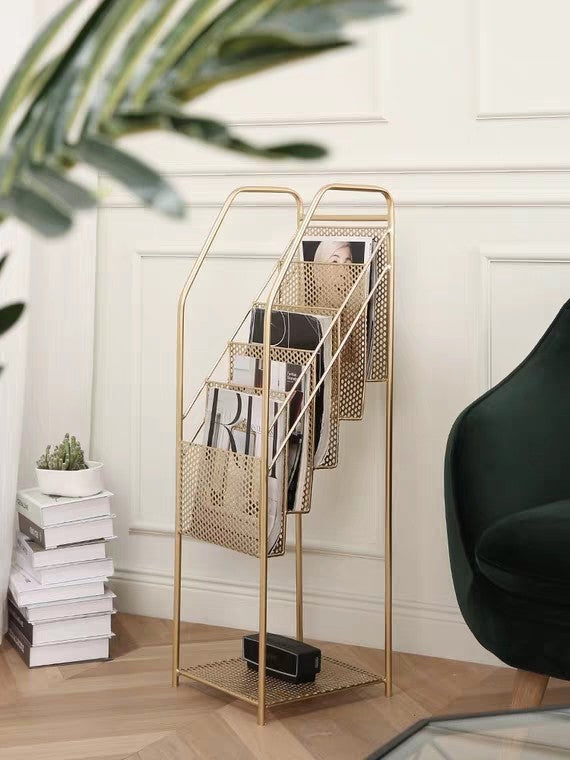 STIRLING Modern Industrial Mesh Magazine Rack