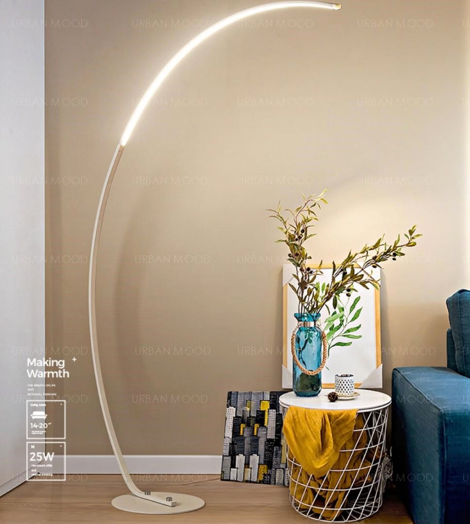 VARNER Contemporary Minimalist LED Half Moon Standing Lamp