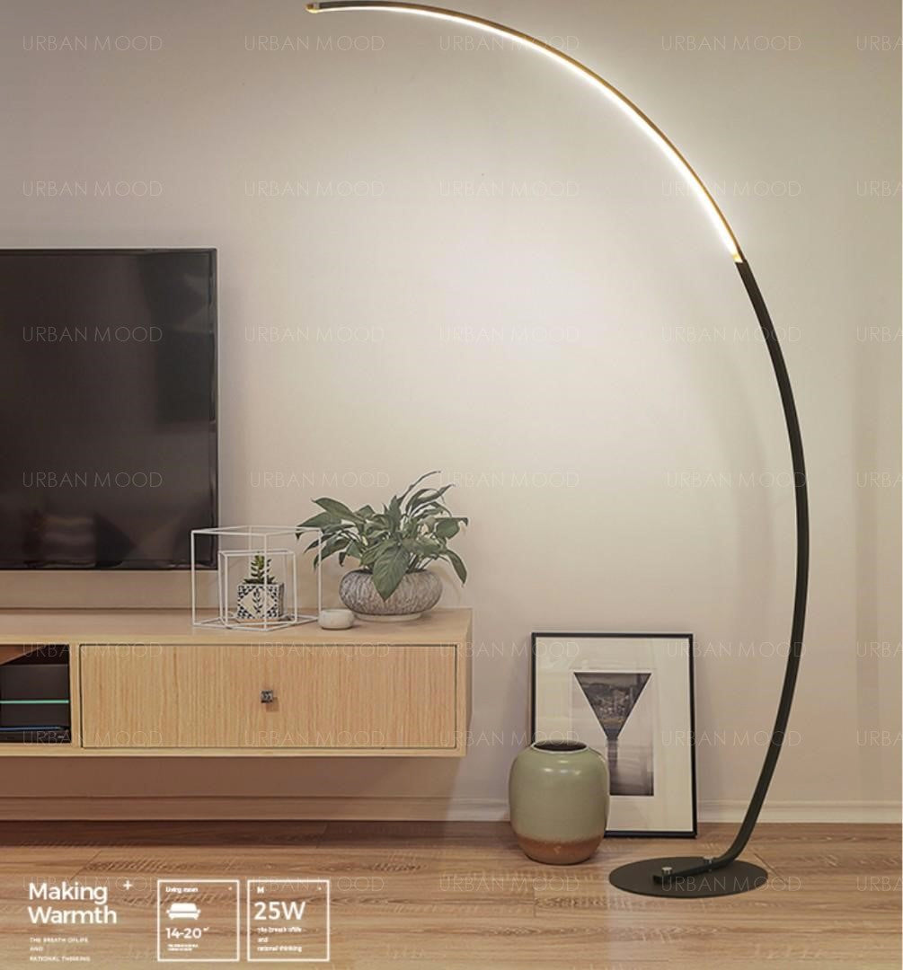 VARNER Contemporary Minimalist LED Half Moon Standing Lamp