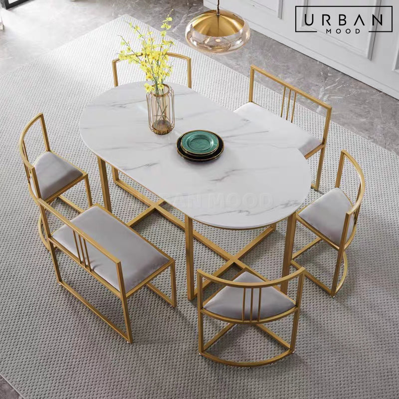 VARSE Modern Sintered Stone Dining Table Set