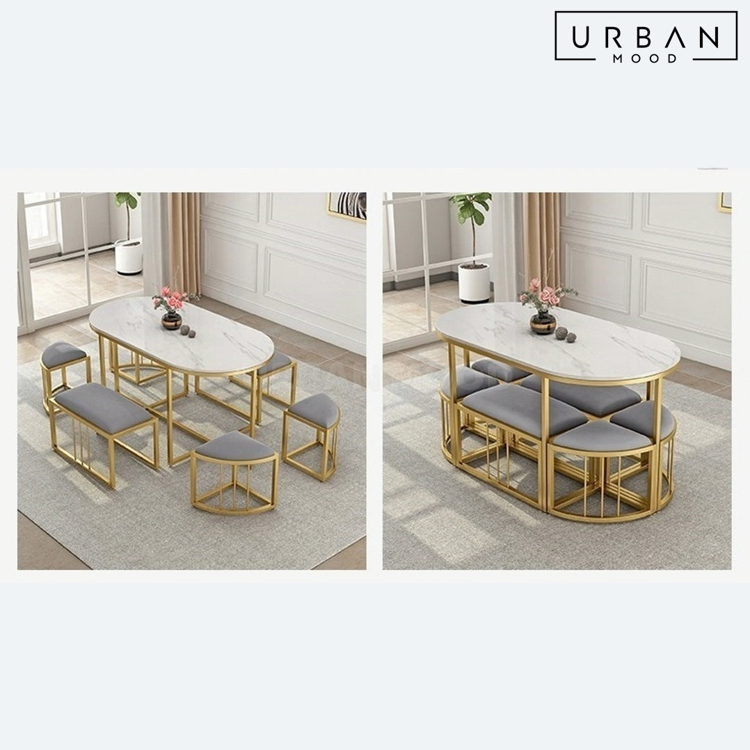 VARSE Modern Sintered Stone Dining Table Set