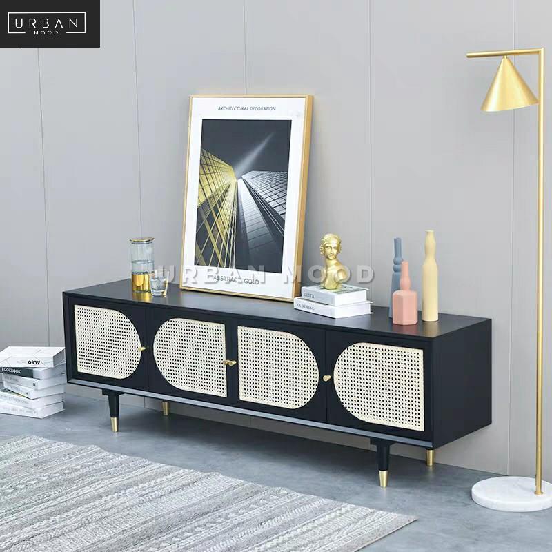 VOGUE Vintage Rattan TV Console